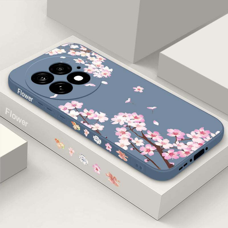 Case For OnePlus 15 13 12 Lovely Pink Peach Blossoms Pattern Shockproof TPU Silicone Soft Cover For Oneplus Nord 5G 13R 12R 11R