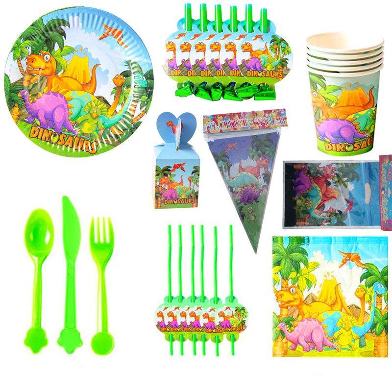 Dinosaur Theme Volcano Birthday Party Supplies Favor Kids Tableware Decoration