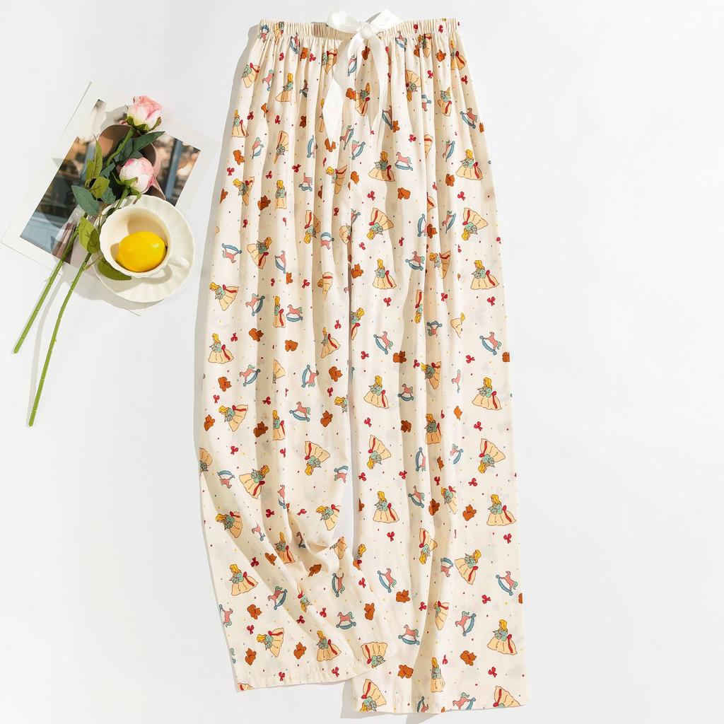 Cotton Silk Pajama Pants for Women, New Summer Style, Thin Cotton Casual Pants, Can Be Worn Outside, Large Size Home Pants