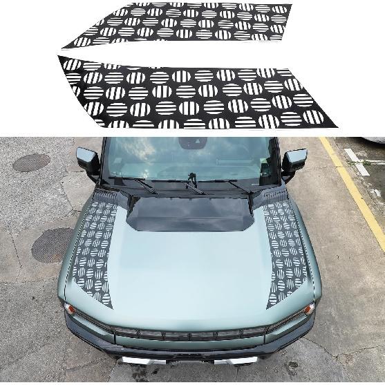 Car Hood Side Trim Sticker Decals Compatible with Hummer EV SUV Pickup 2024-2025+ Car Bonnet Sports Stripe Vinyl Decorative Decals Hummer EV