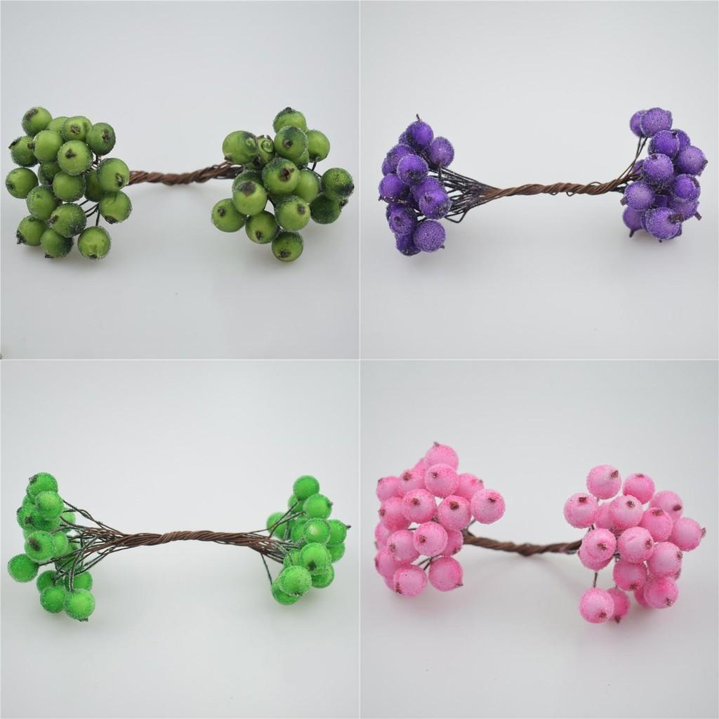 Mini Weihnachts-Schaum Vereiste Frucht Künstliche Stechpalmenbeere Blume Für Elegante Heimdekoration