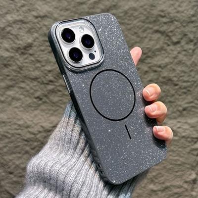 Luxus Glitzer Magsafe Kabelloses Lade Case Für iPhone 16 15 14 13 12 11 Pro Max Plus Magnetischer Stoßfester Bumper Cover