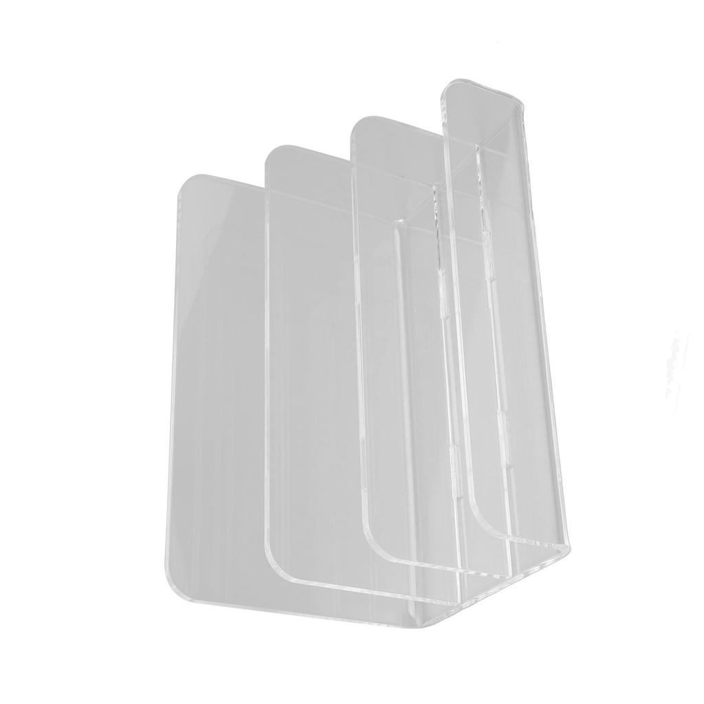 3 Compartments Mail Organizer Letter Holder Transparent Acrylic Vertical File Holder for Office