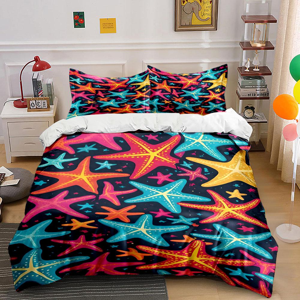 

Colorful starfish pattern. Bedding sets Duvet cover sets Duvet covers Pillowcases(1 * Duvet Cover 2 * Pillowcases, without duvet insert) 135x200cm