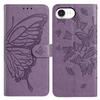 For iPhone 16e Case Butterfly Imprinted Wallet Stand PU Leather Flip Phone Cover with Strap