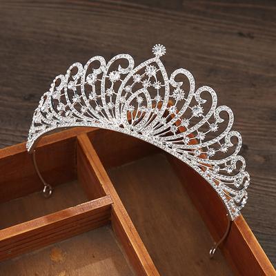 Legierung Krone Hochzeit Kopfschmuck Haarschmuck Bankett Party Haarkrone Legierung Strass Krone Stirnband