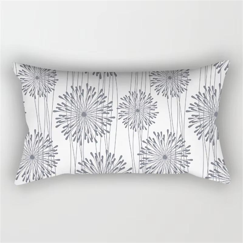 Patchwork Grey Geometric Pattern Print Decoration Bedroom Living Room Office Waist Support Home Rectangular Pillowcase