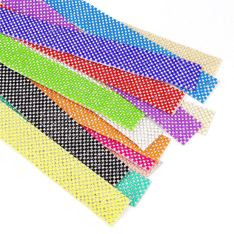 10pcs Rhinestone Ribbons Roll Diamond Sparkling Banding Party Gift Decoration DIY Crafts Self-Adhesive Rhinestone Sticker