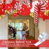 121PCS Frohe Weihnachten Luftballons Set Rot Grün Weiß Metallic Gold Konfetti Latex Ballon mit Weihnachtsmann Folienballons für Weihnachten Neujahr Dekor