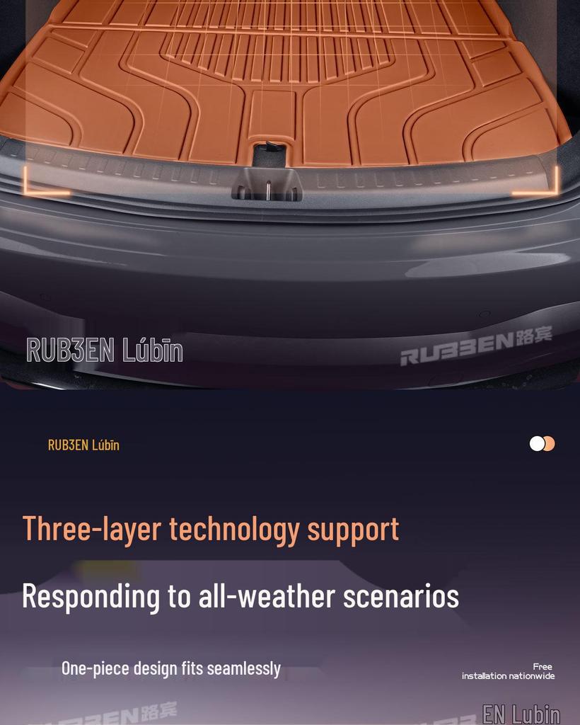 Changan Qiyuan Q07 Trunk & Backrest Mat: Fits 25 Models, TPE Semi-Enclosed Design