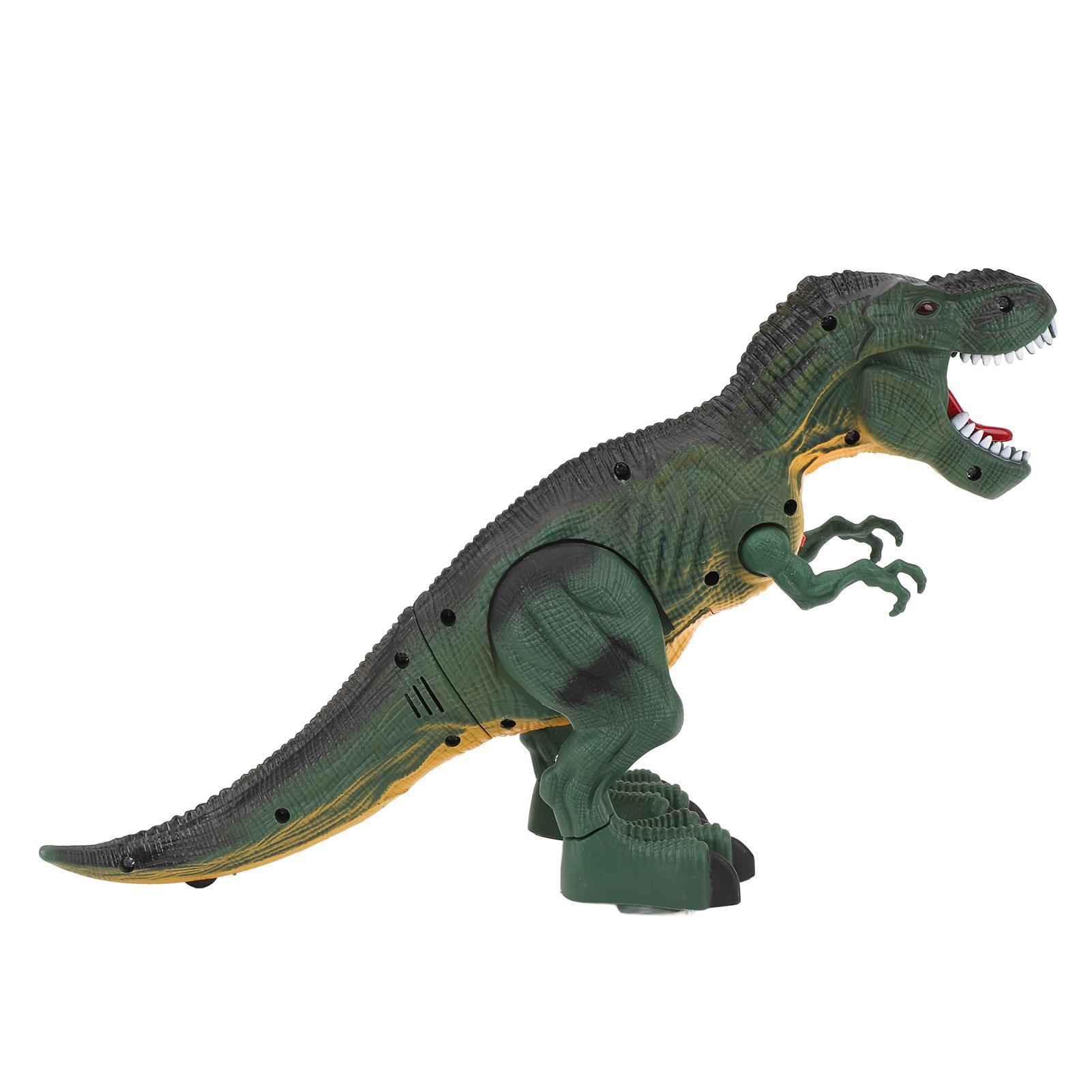 

Игрушка Динозавр Реалистичный Работает от Батареек Пластиковый со Светом Рев Звук Электрический Ходячий Динозавр
