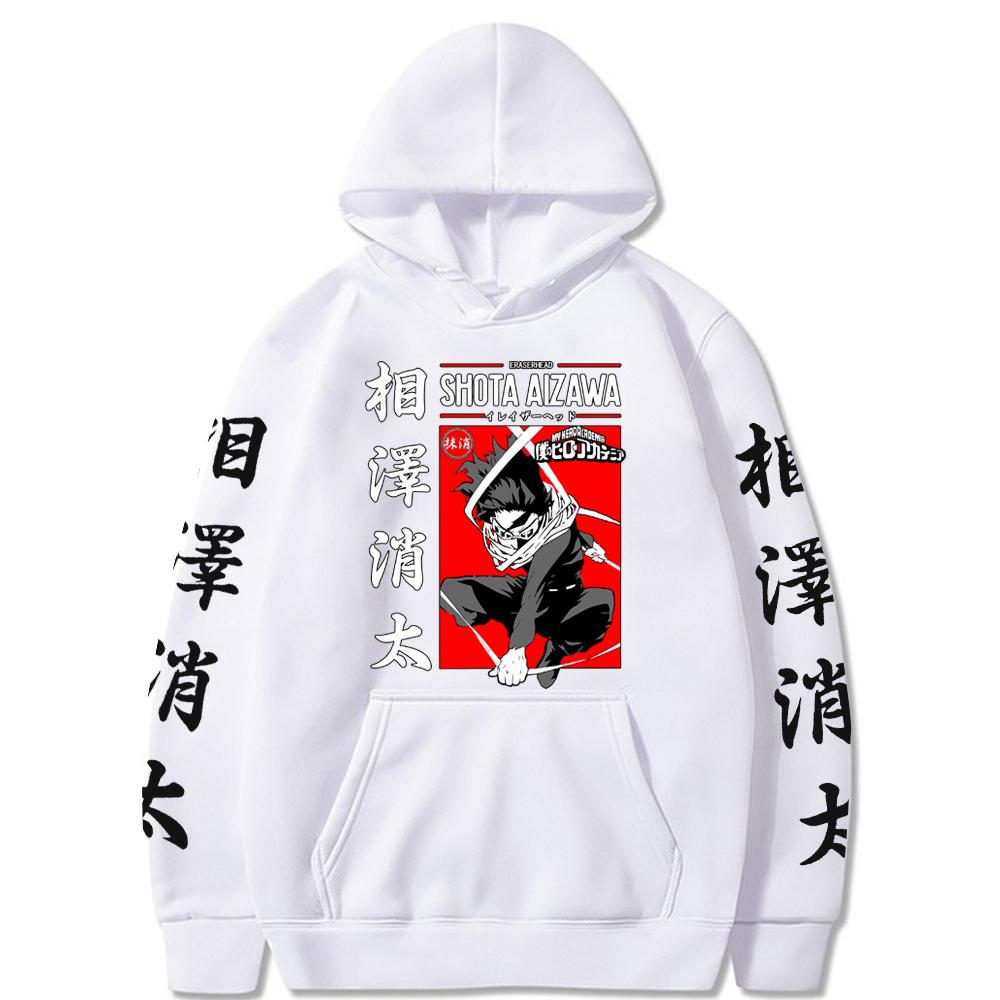 Hot Anime My Hero Academia Shota Aizawa Graphic Print Hooded Men Women Prevalent Hoodies Oversized Sweatshirt Harajuku Pullover