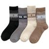 Socks Medium Tube Socks Season Fleece Thickened Warm Wool Socks Big Snowflake Retro Cashmere Stockings Women