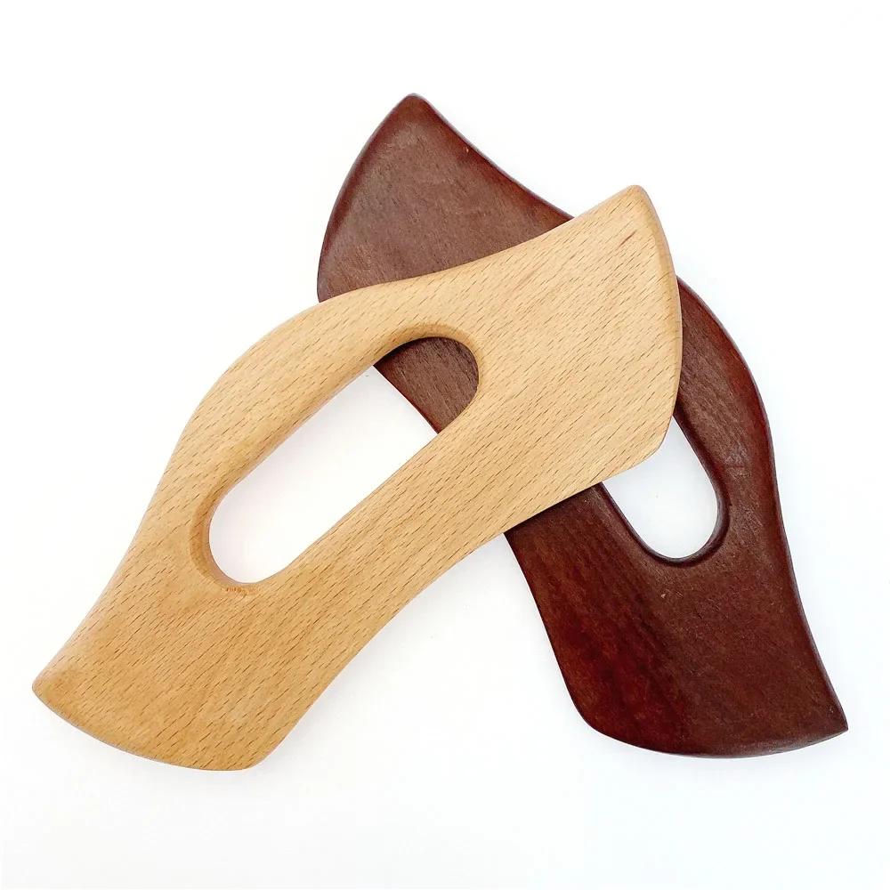 New Carbonized Wooden Guasha Massage Scraper Pressure Therapy Acupoint Massager Facial Body Health Care Handle Massage Too