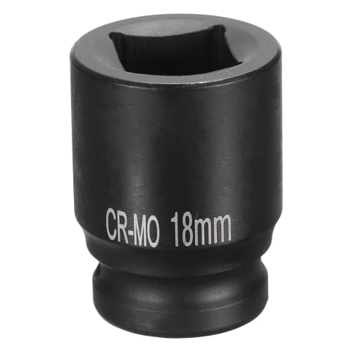 uxcell 4-Point Square Socket, 1/2" Drive, 18mm Metric Square Impact Socket, CR-MO Blackening Standard Wheel Socket, Air Tool for Automotive Repair, Ma