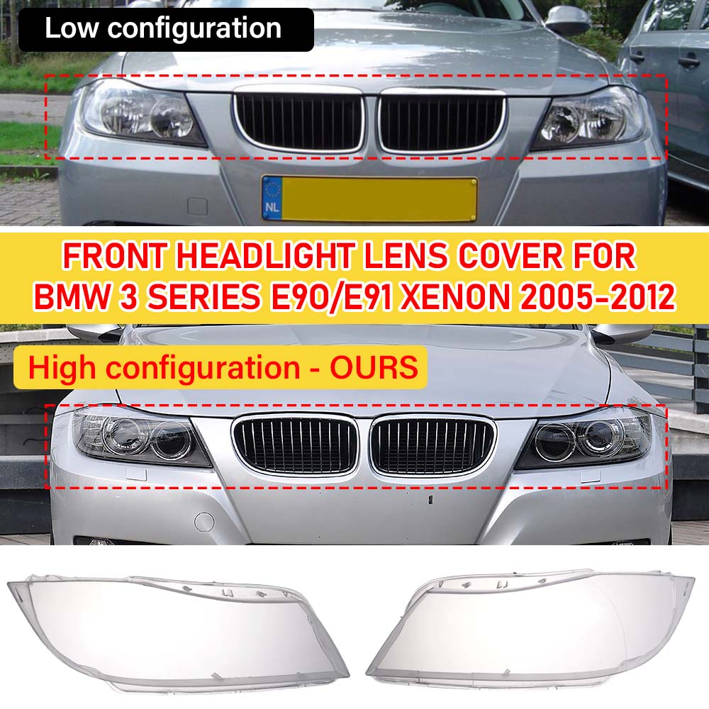 Car Headlight Lens Car Front Headlamp Shell Transparent Lampshade Lens For BMW 3 Series E90 Large Lampshade 05-12 BMW Headlight