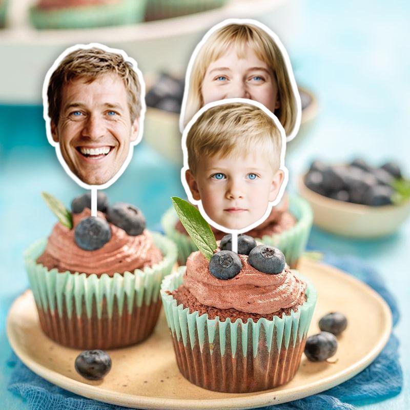 Customized Personalized Face Sticker Birthday Wedding DIY Decor Paper Cake Toppers Banner Cute Pet Custom Stickers Pendant