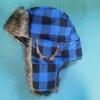 Windproof Winter Bomber Hats Square Grid Pattern Winter Ski Caps Thick Balaclava  for Men Women