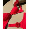 Red Push Up Bikini Micro Bikinis Set 2025 Womens Swimsuit Sexy Female Swimwear Floral Bathing Suit Thong Biquini Swimming Suits