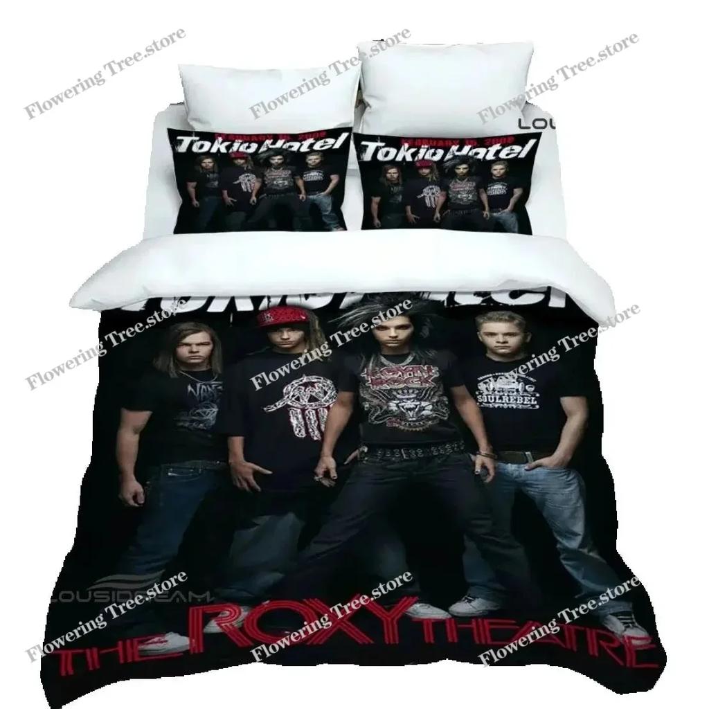 Rock band Duvet Cover Set HD Comforter Cover Tokio Hotel band printed Bedding Set for Kids Bedding Sets Bedclothes Bedroom Decor