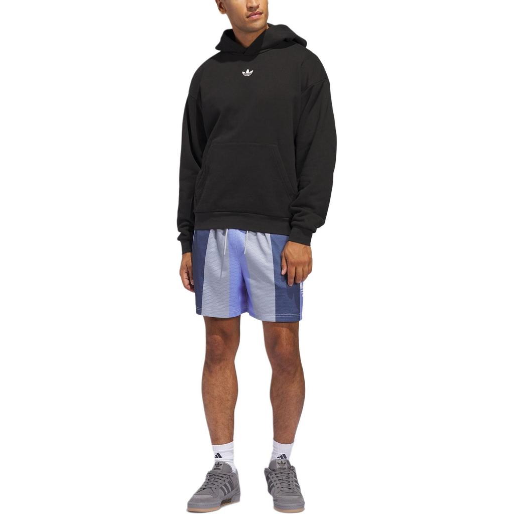 Adidas Originals FW24 Allover Print Series Logo Color Block Striped Comfortable Loose Fit Mid Rise Sports Shorts Unisex Shorts Light-Silver IY7376