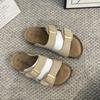 Foreign Trade Export Cowhide Birkencool Slippers Women's Summer Korean Version Niche Retro Flat-bottomed Casual Lazy Slippers