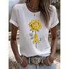 Fashion Women Floral Print T Shirt Funny Casual O-neck Short Sleeves T-shirt Summer Female Tee Shirt