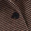 European and American style, French style, women's fashionable versatile simple houndstooth mid-length blazer