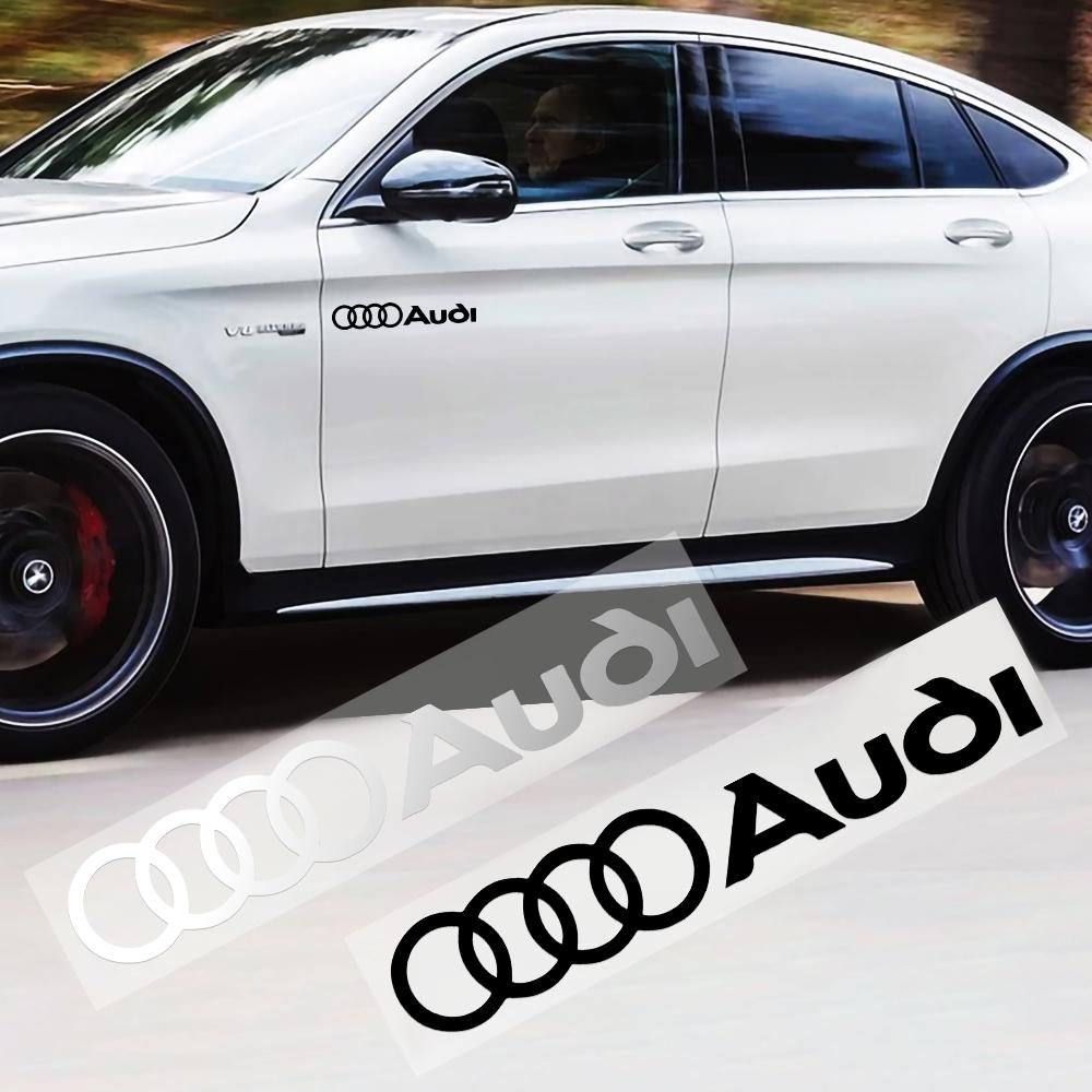 2PCS Car Body Trunk Window Logo Sticker Decal Decor Accessories For F2 Sline RS Quattro A4 A5 A6 TT A8 Q5 Q6 Q7 Q8 S A7 8P S3