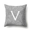 Polyester Pillowcase Automobile Decoration Home 26 English Letters Gray Dot Printed Sofa Bed Pillowcase
