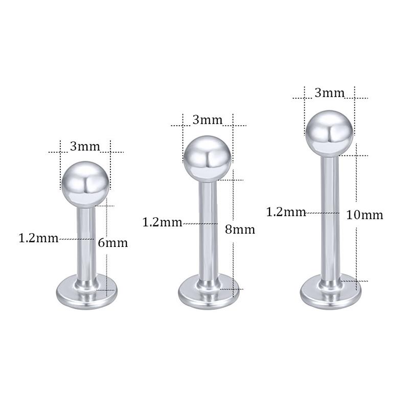40PCS Surgical Steel Body Piercing Jewelry Lot Bulk Nose Ring Tongue Bar Lot Eyebrow Labret Piercing Set Horseshoe Ring Lot Pack 3