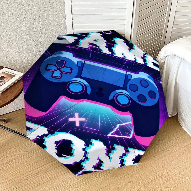 1pc Game Zone Pattern Umbrella Design Automatic Opening and Closing Umbrella, High-quality Travel Umbrella, c1128200