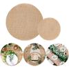 10Pcs Round Linen Jute Burlap Table Placemat Table Mat Dinner Table Tea Cup Plates Mat Home Wedding Birthday Party DIY Decor