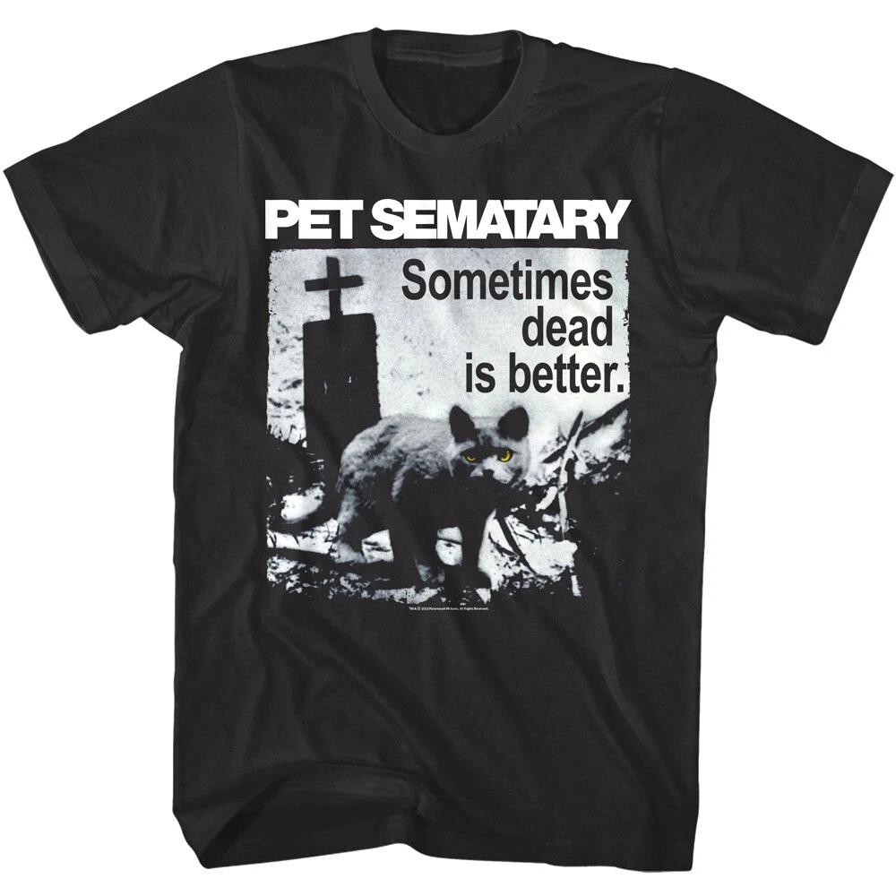 Pet Sematary Dead Is Better Mens T Shirt Evil Cat Animal Cemetery Horror Movie S