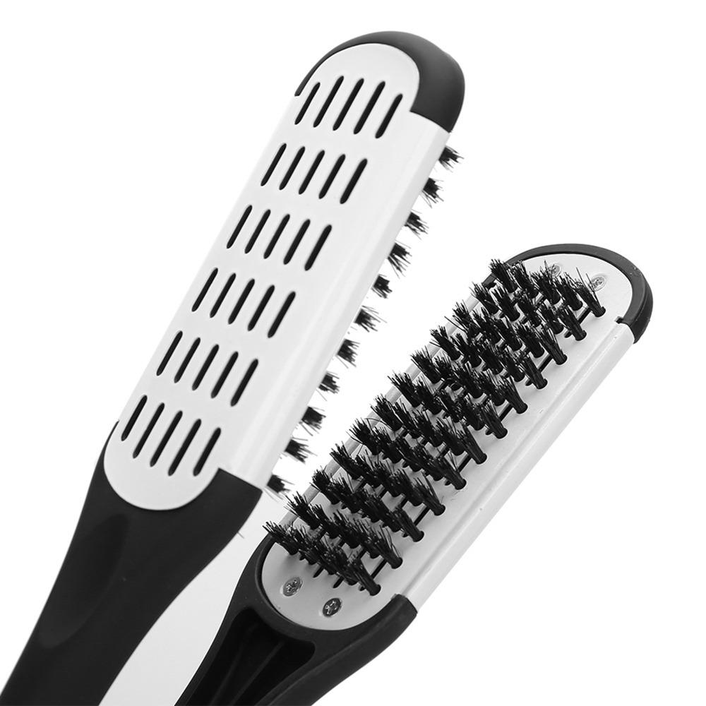 Double Sided Styling Comb Anti-Static Double Sided Brush V Shaped Clamp Hair Straightening