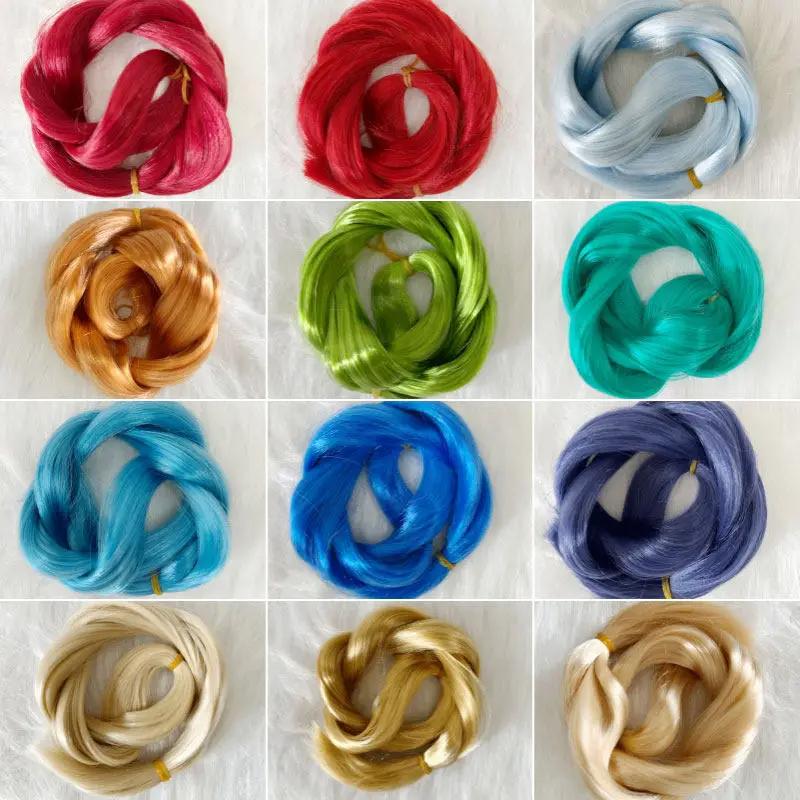 80cm/40g Colorful Series Japan Milk-Silk Doll Hair Wig DIY Repair Decor Toy Sewing Doll Wig Hair Hairline