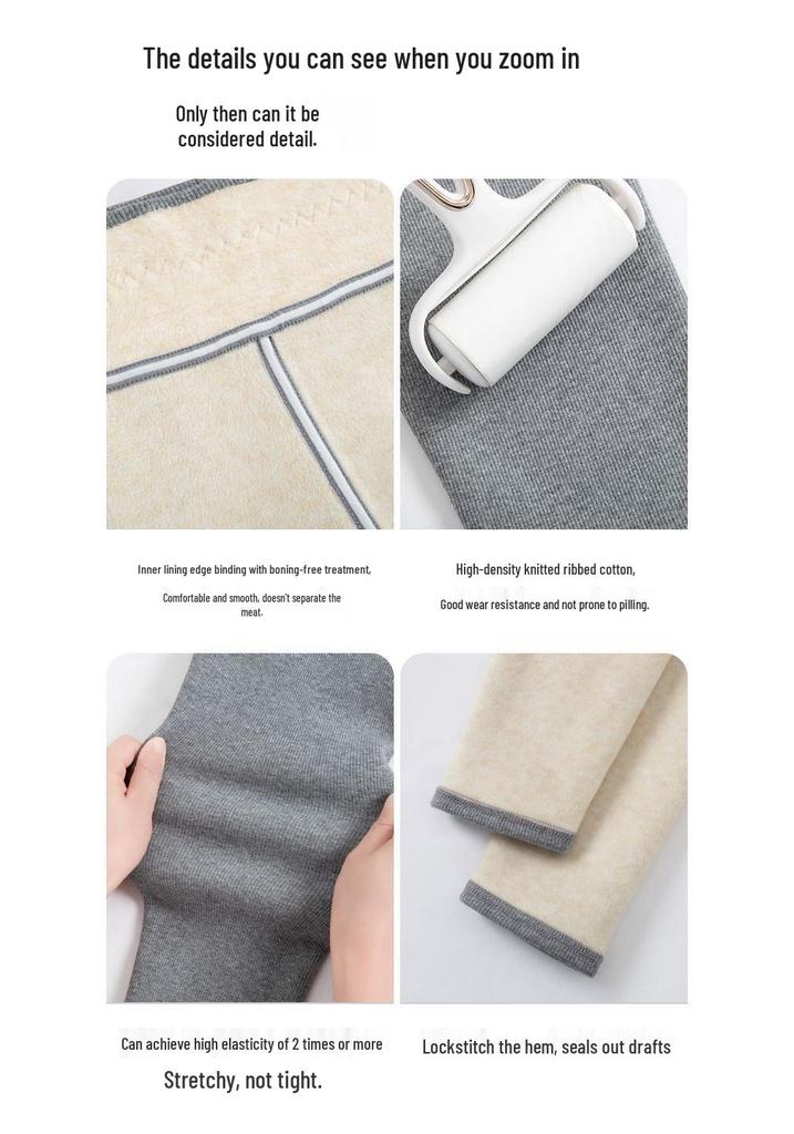 Women's High-Waisted Lambswool Leggings, Fleece-Lined and Thickened for Autumn/Winter, Slimming, Extra Warm, Plus Size, Northeast Style, Cotton Pants