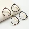 Optical Goggles Plano Glasses Frame for Women and Men Round Oversized Cat Eye Eyeglasses Retro Frames Metal Clear Lenses Eyewear