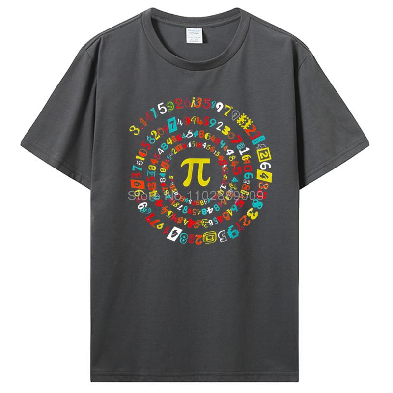 Lustiges Pi-Tag-Shirt Spirale Pi Mathe T-Shirt Für Pi-Tag 3.14 T-Shirt Oberteil T-Shirt Angepasste Baumwoll-Tops T-Shirt Einfacher Stil Für Männer
