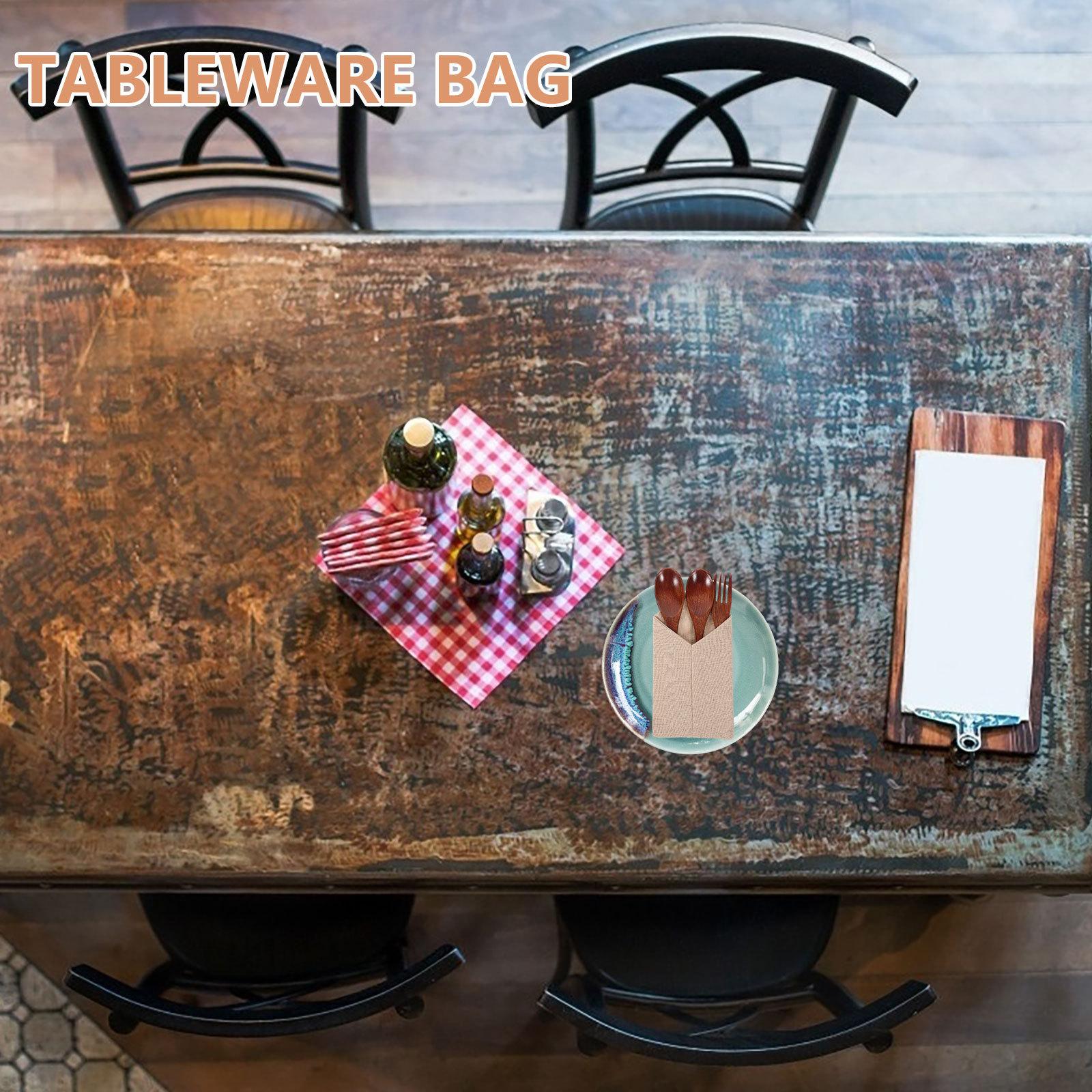 

6Pcs Christmas Cutlery Holder Burlap Utensil Pouches Rustic Tableware Organizer Fork Knife Storage Bags for Holiday Dinner Party other