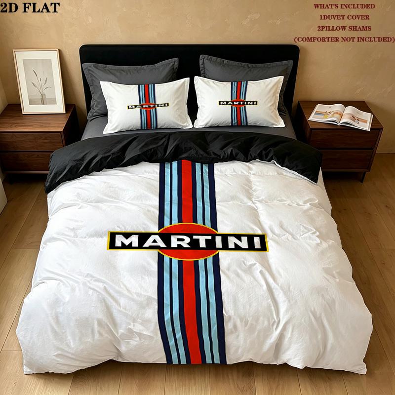Martini Pattern Bedding Quilt Set Quilt Cover Pillowcase Home Birthday Gift(1 * duvet cover + 2 * pillowcase, without core)