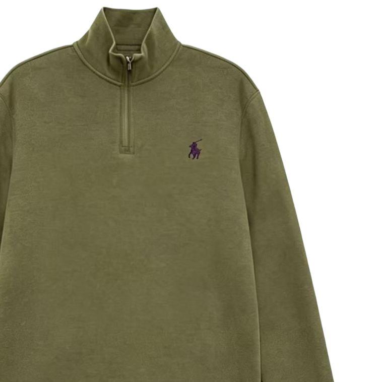 Polo Ralph Lauren Ss25 Half-Zip Logo Embroidered Long Sleeve Sweatshirt Standard Fit Men Sweatshirt 710635035-006
