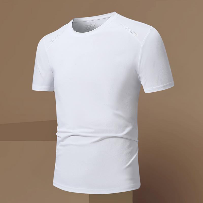 Casual Sports Ice Silk T-shirt Men's Round Neck Top