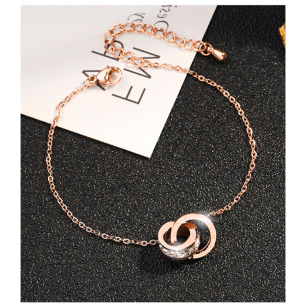 

K-Jewelry | Surgical Steel Anklet | Rosé Cubic Sparkling + Daily Wear | Hypoallergenic Women s Jewelry