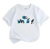 Kids Boys Girls 100% Cotton Crew Neck Short Sleeve T-Shirt, Stylish Graffiti New Water Printed Soft Breathable Casual Tees, Comfortable Summer Daily W
