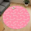 1pc Fish Bones Pink Background Round Chair Mat Area Rug - Non-Slip, Floor Mat for Office, Bedroom, and Indoor Decor C1125054
