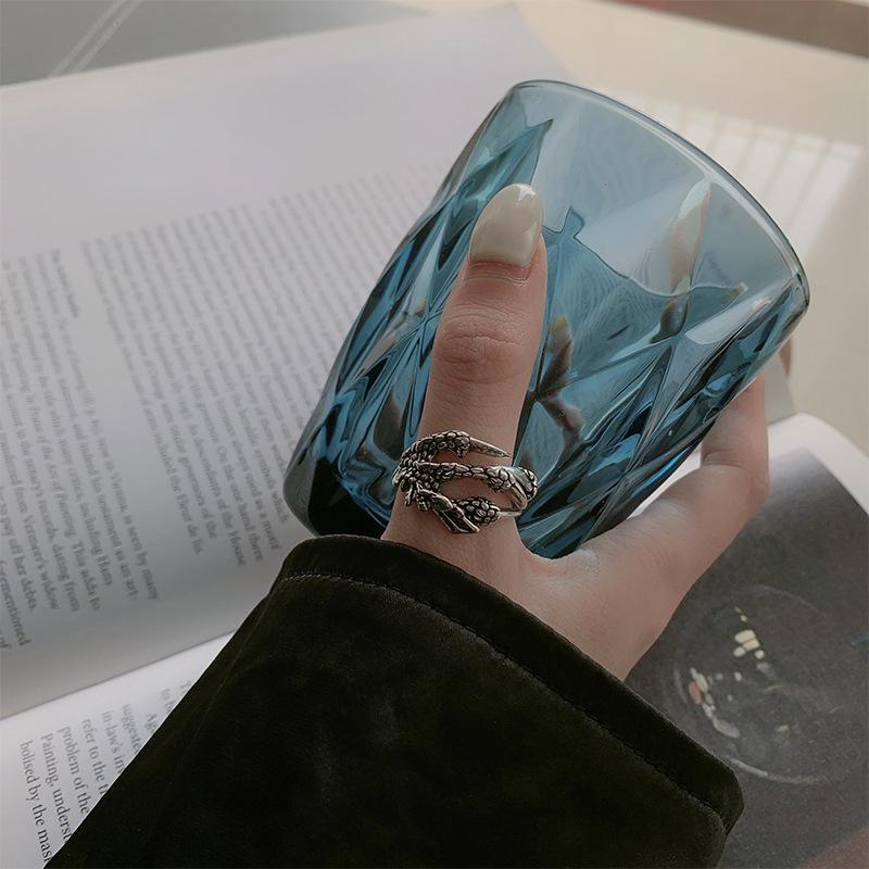 New Retro Creative Dragon Claw 925 Sterling Silver Fashion Personality Dark Trend Cool Animal Opening Rings R354