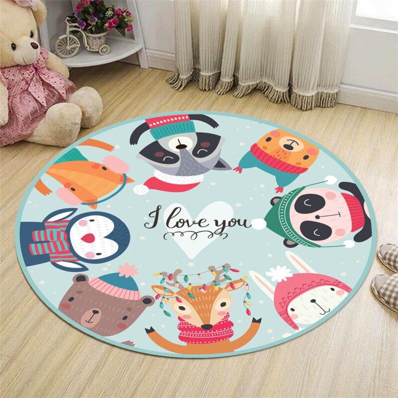 Children's Play Tent Floor Mat Cloakroom Rug Cartoon Rabbit Living Room Rug Non-slip Floor Yoga Mat Crawl Area Rug
