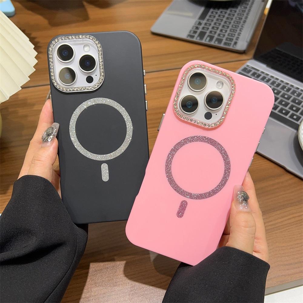 Magnetic Phone Case for iPhone 11 12 14 16 Pro 16 15 14 13 12 Pro Max 13 14 15 16 High Quality Sparkling Shockproof Shell