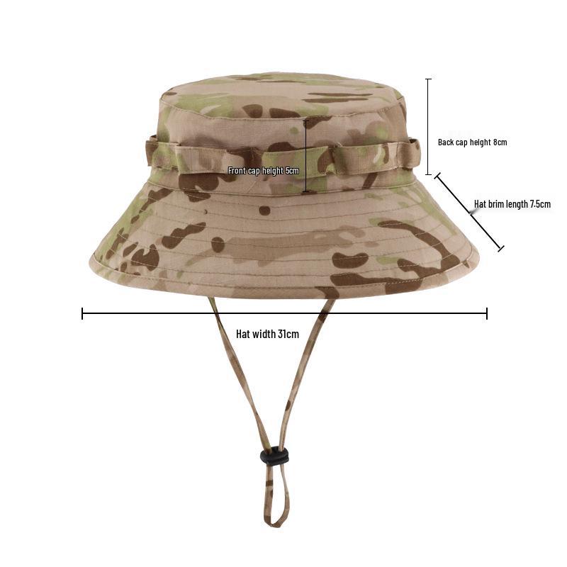 Camouflage Tactical Boonie Hat: Second Gen Sunshade, Sun Protection, Round Brim for Cycling, Summer Military Training, Outdoor Activities, Fisherman.